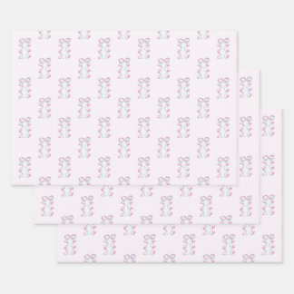 Papel de envolvimiento elegante de cinta rosa y az