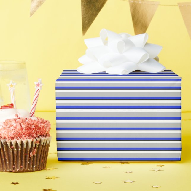 Papel de envolvimiento elegante de la línea azul d (Fiesta de cumpleaños )