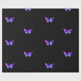Papel de envolvimiento elegante de mariposa hologr