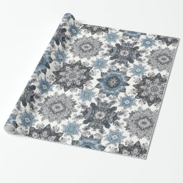 Papel de envolvimiento elegante del patrón de copo