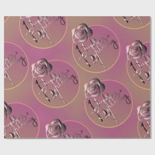 Papel de envolvimiento escrito para Rosa "Feliz Cu