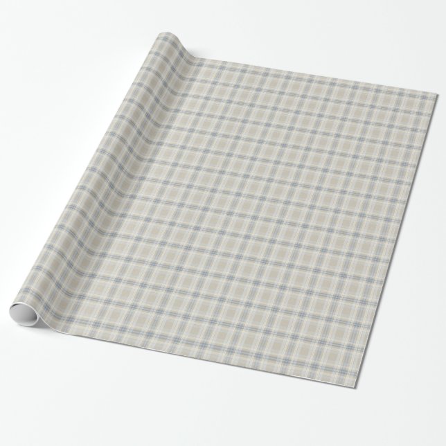 Papel de envolvimiento estilizado en azul y marfil (Desenrollado)