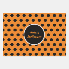 Papel de envolvimiento feliz de Halloween (Naranja