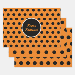 Papel de envolvimiento feliz de Halloween (Naranja