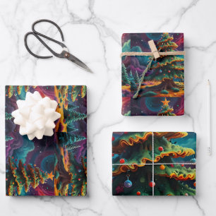 Papel de envolvimiento festivo de Feliz Navidad