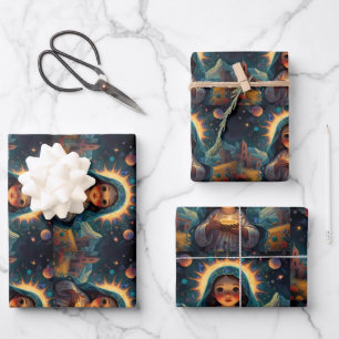 Papel de envolvimiento festivo de Feliz Navidad
