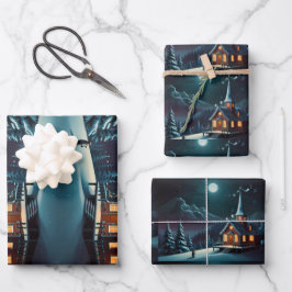 Papel de envolvimiento festivo de Feliz Navidad