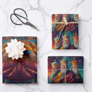 Papel de envolvimiento festivo de Feliz Navidad