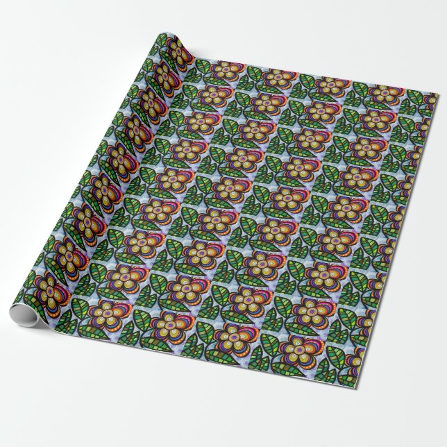 Papel de envolvimiento floral (Desenrollado)