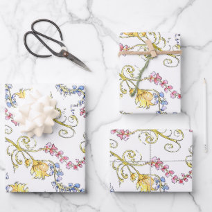 Papel de envolvimiento floral