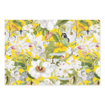 Papel de envolvimiento floral amarillo, impresión