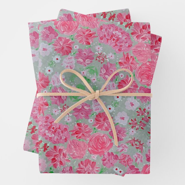 Papel de envolvimiento floral de amor floreciente (In situ)