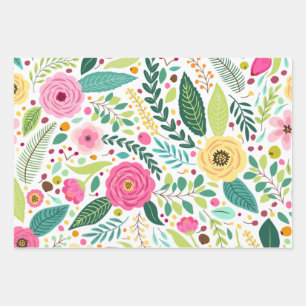 Papel de envolvimiento floral de bonito