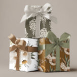 Papel de envolvimiento floral de otoño con hoja pl<br><div class="desc">Celebra cualquier ocasión especial con este hermoso juego de papel de envoltura floral de acuarela! ¡Perfecto para una boda de otoño o invierno!</div>
