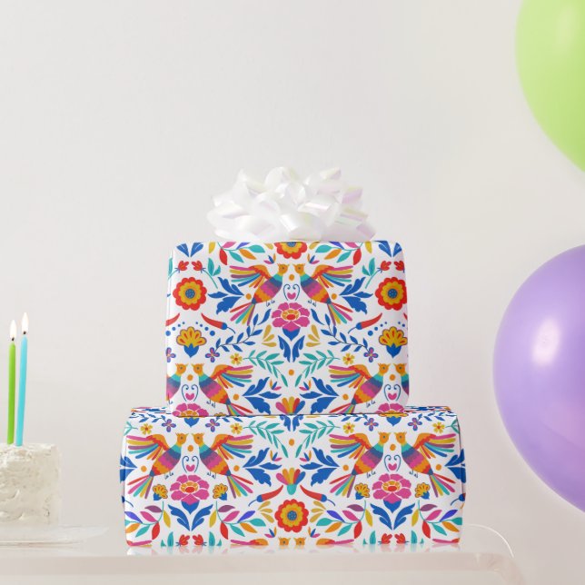 Papel de envolvimiento floral de pájaro de patrón  (Regalos de fiesta)