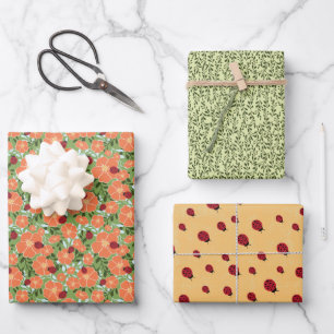 Papel de envolvimiento floral de verano de marihua
