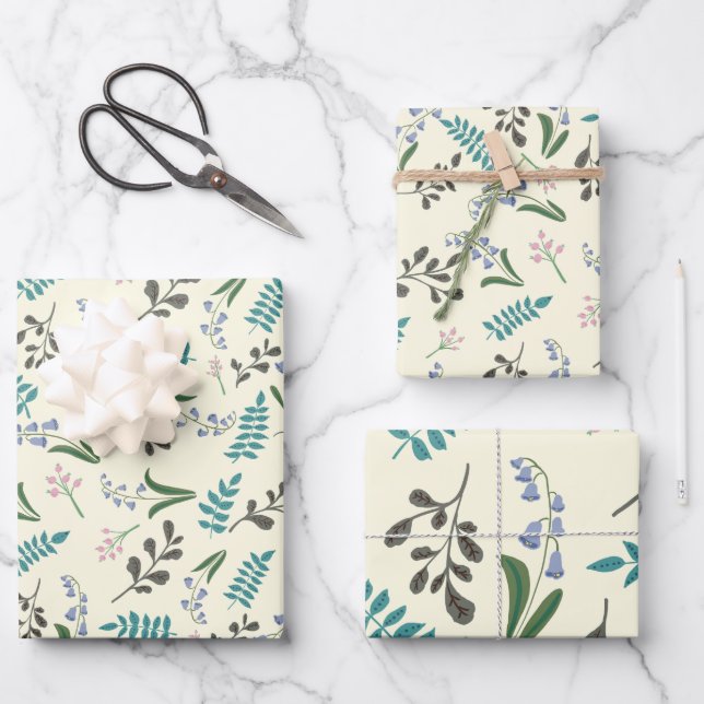 Papel de envolvimiento floral de Woodland encantad (Anverso)