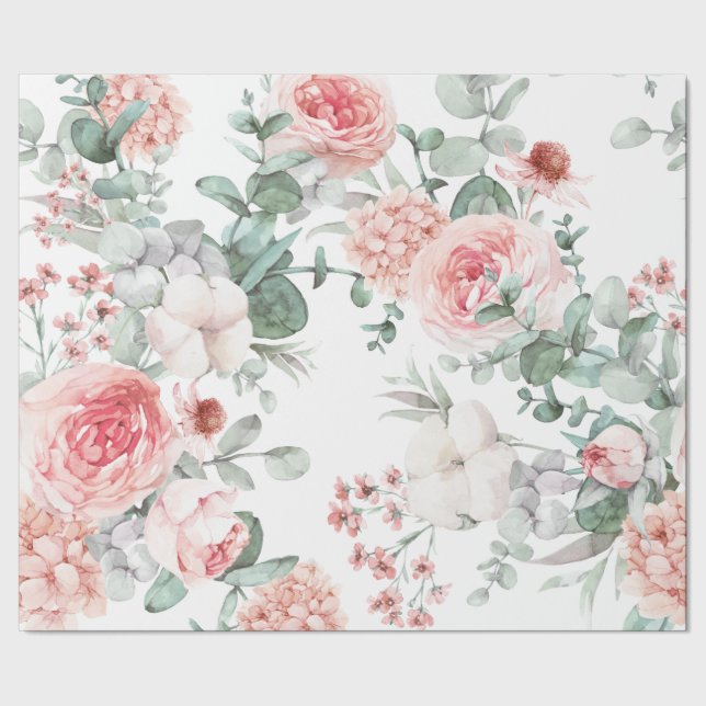 Papel de envolvimiento floral delicado (Costura)