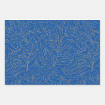 Papel de envolvimiento floral moderno de plata gri