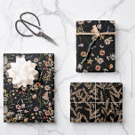 Papel de envolvimiento floral negro<br><div class="desc">Este elegante y elegante Papel de envolvimiento floral Black Boho cuenta con hermosas flores de acuarela pintadas a mano,  decoradas en un encantador ramo perfecto para bodas de primavera,  verano o otoño. Buscar elementos coincidentes en la colección Black Boho Wildflower.</div>