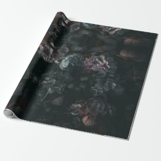 Papel de envolvimiento floral oscuro de Moody