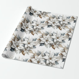 Papel de envolvimiento floral para Navidades de Po