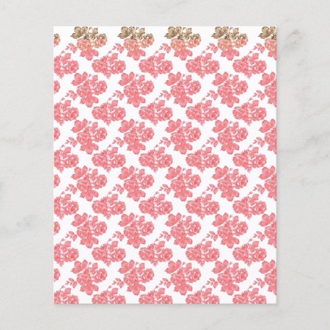 Papel de envolvimiento floral rojo y rosa brillant (Frente)