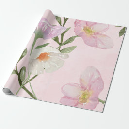 Papel de envolvimiento floral rosado