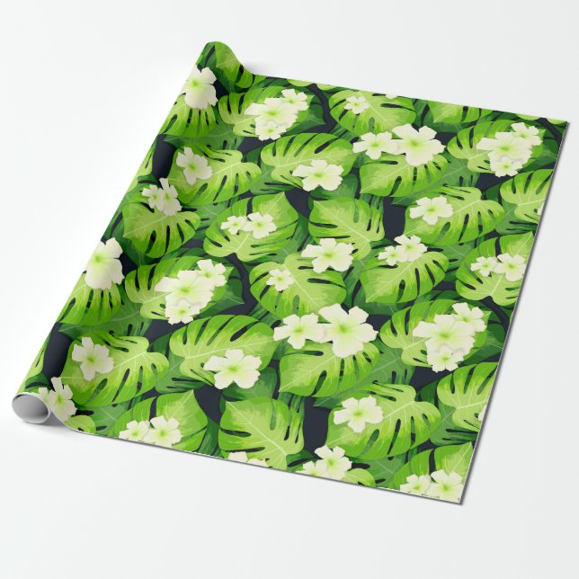 Papel de envolvimiento floral tropical (Desenrollado)