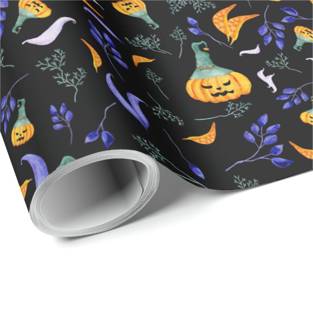 Papel de envolvimiento forestal de Halloween (Esquina del rollo)
