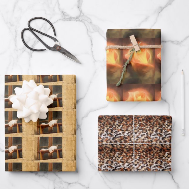 Papel de envolvimiento Funky conjunto de hojas pla (Anverso)