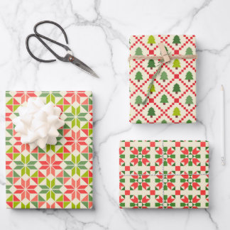 Papel de envolvimiento geométrico de Navidades mod