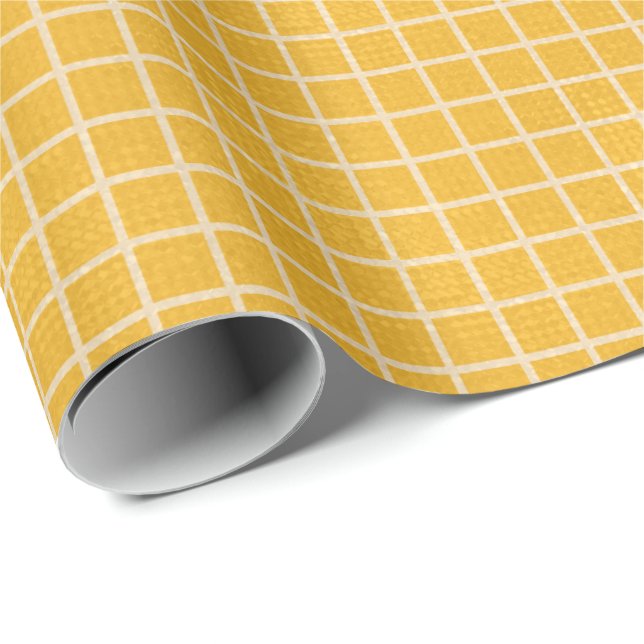 Papel de envolvimiento Golden Grid Premium mate (Esquina del rollo)