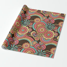 Papel de envolvimiento Groovy Retro Floral Kathrin