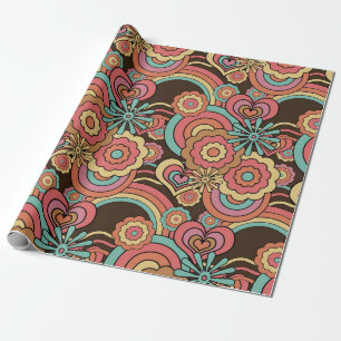 Papel de envolvimiento Groovy Retro Floral Kathrin