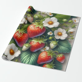 Papel de envolvimiento impreso de fresa de verano