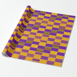 Papel de envolvimiento morado de oro real de Kente