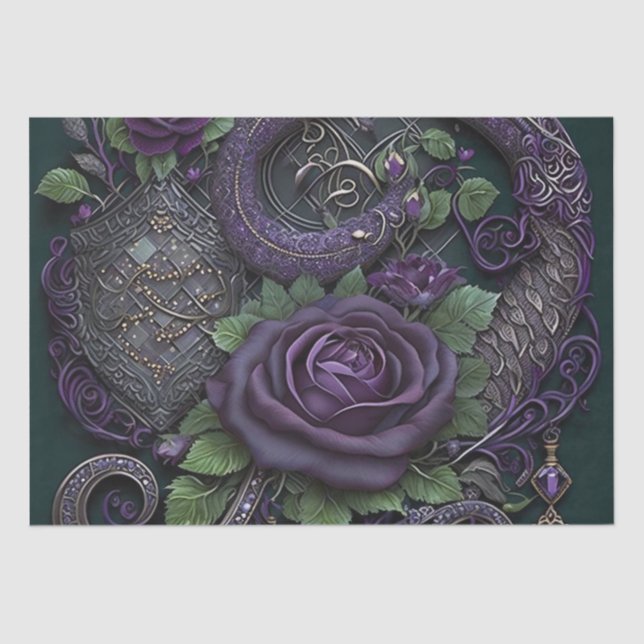 Papel de envolvimiento morado de Snake Celtic Knot (Anverso)