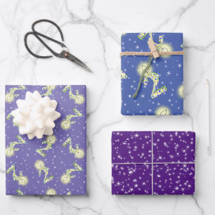 Papel de envolvimiento morado y azul para el segun