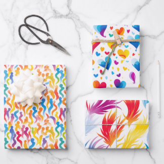 Papel de envolvimiento multicolor vibrante