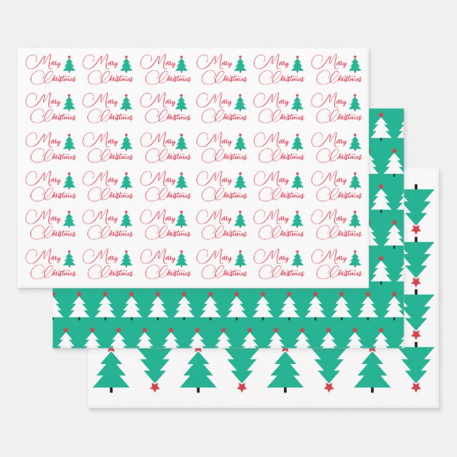 Papel de envolvimiento navideño merry conjunto de  (Set)