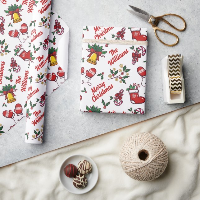 Papel de envolvimiento navideño personalizado para (Artesanía)