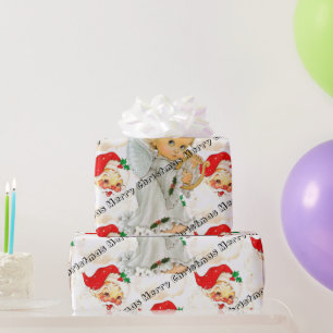 Papel de envolvimiento navideño Vintage Santa Ange