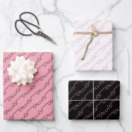 Papel de envolvimiento negro rosado