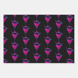 Papel de envolvimiento neón moderno conjunto de ho