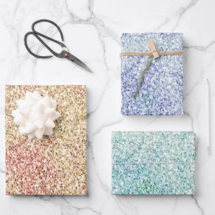 Papel de envolvimiento Ombre Glitz Purpurina Girly