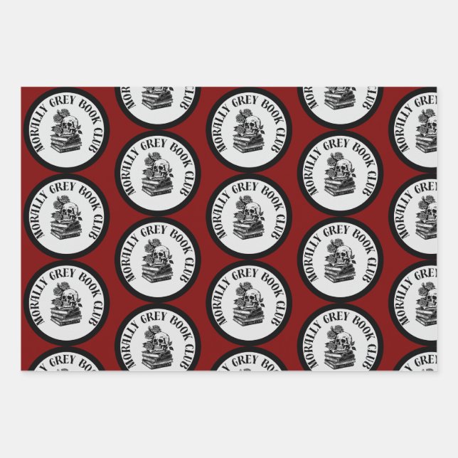 Papel de envolvimiento oscuro de libros románticos (Anverso)