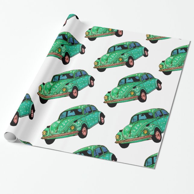 Papel de envolvimiento para auto hippie verde Mand (Desenrollado)