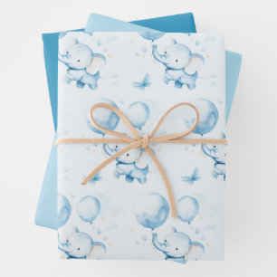 Papel de envolvimiento para bebé de color azul