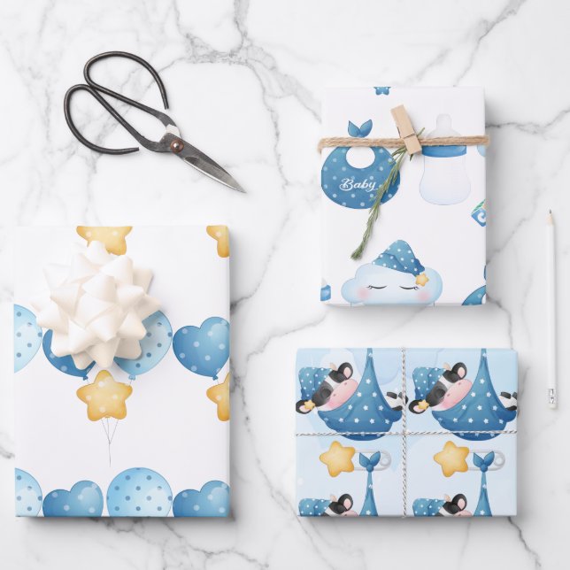 Papel de envolvimiento para bebé de vaca conjunto  (Anverso)